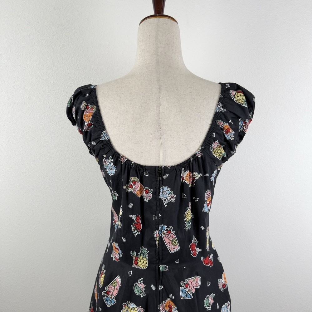Hell Bunny Dress Womens XL Pina Colada Rockabilly Swing Cocktail Novelty Retro - Picture 9 of 16